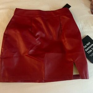 Brand New Lulu's Bold Red Mini Skirt